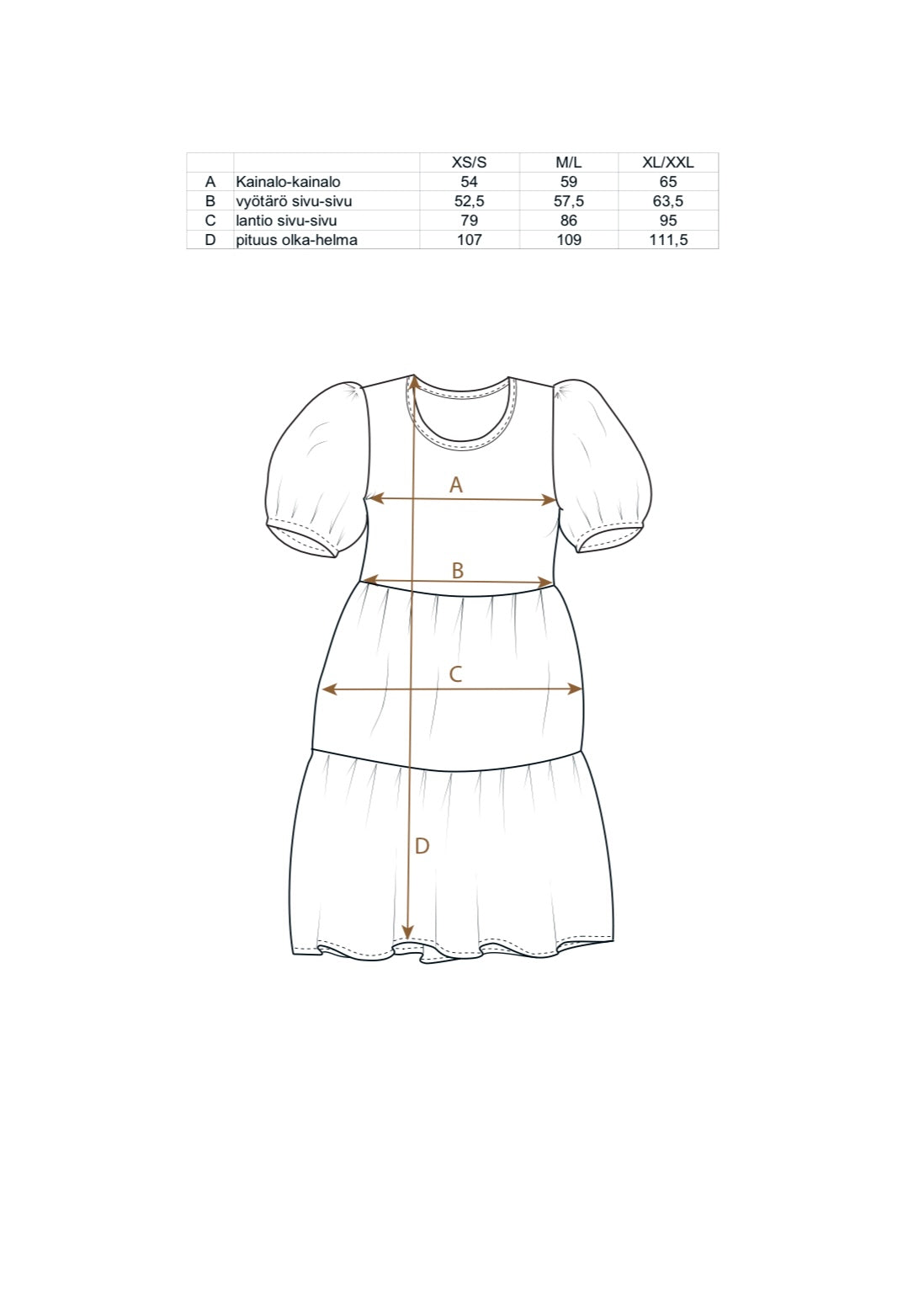 Hilla kerrosmekko (pinkki)