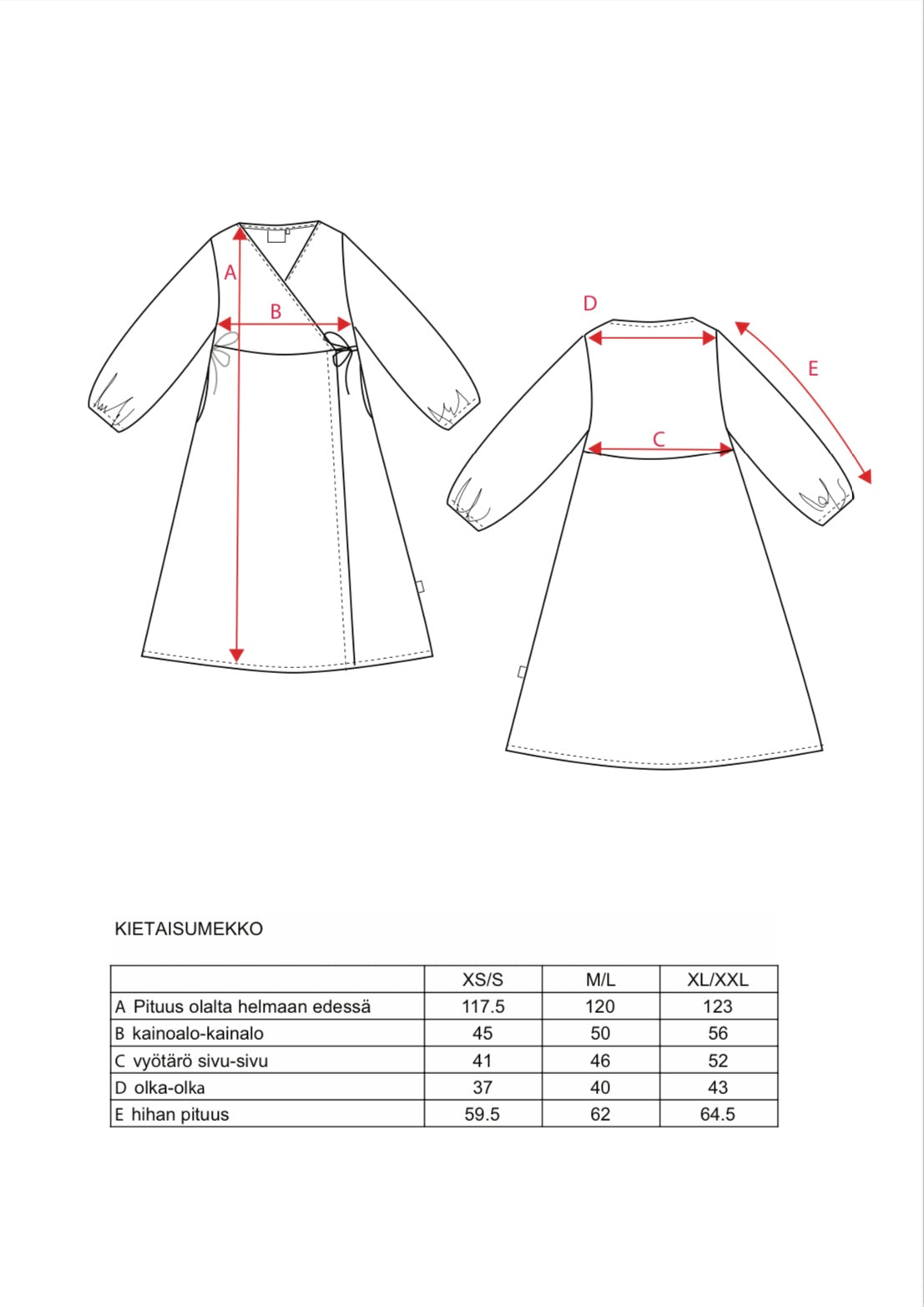 Karla kietaisumekko (punainen)