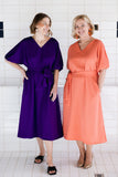 Livia (persikka) maxi mekko
